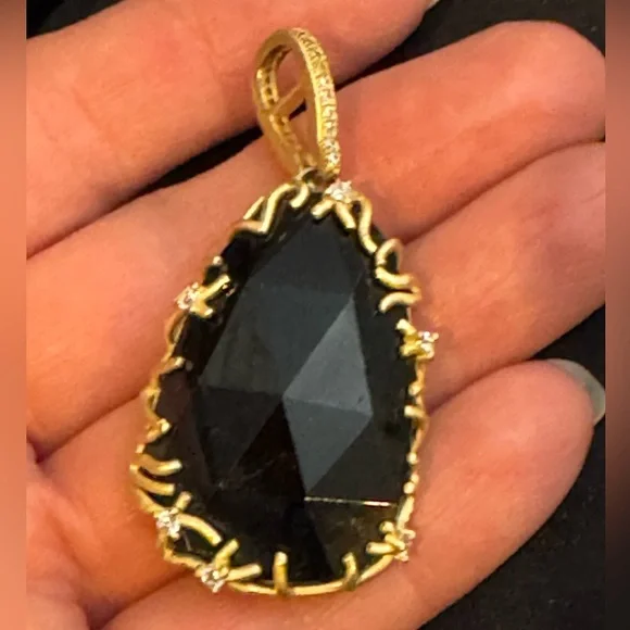 Vintage Kendra Scott Payton Luxe Nest Black and Gold Pendant *No Chain*